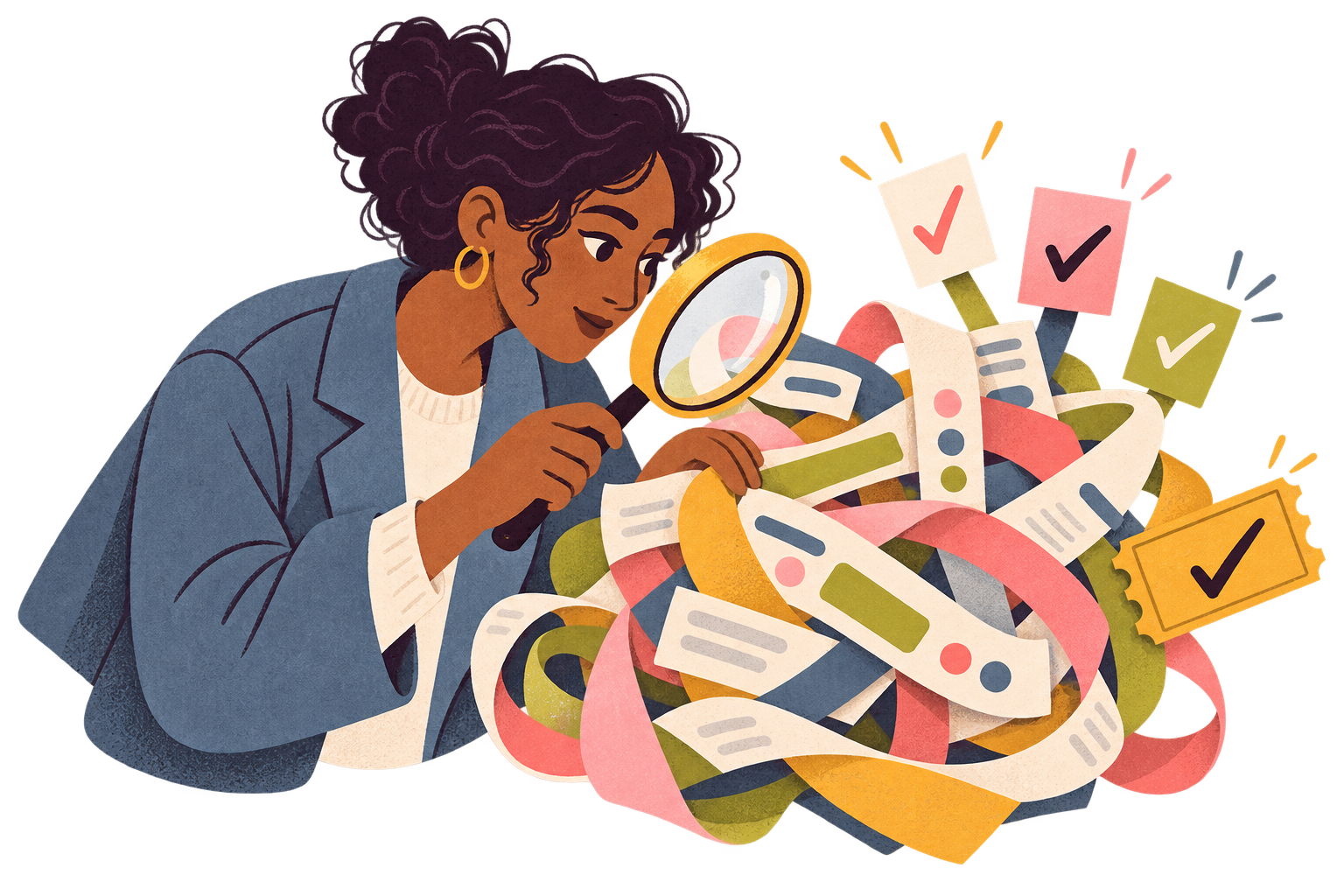 A human investigator examining a tangled AI response
